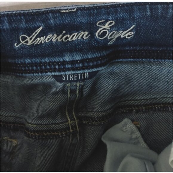 American Eagle Slim Boot Bootcut Jeans Women's 8 Regular Stretch Low Rise Dark - Picture 4 of 5
